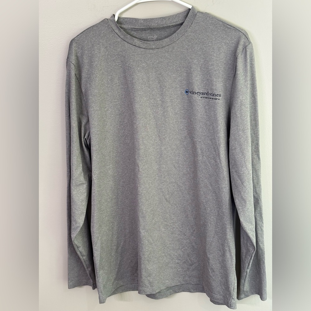 Vineyard Vines Men's Gray Long Sleeve Performance Shirt